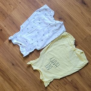 2 Baby Girl Rae Dunn Bee Rompers Size 3-6 Months